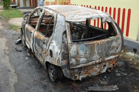 Miscreants set ablaze car at Agartala